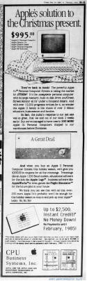 Apple's Solution to the Christmas Present (Dec 1984 San Bernardino Sun)