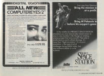 ComputerEyes/2 & Project Space Station ads for Apple II (A+ Dec 1986)