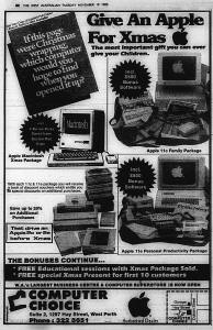 Apple IIc & IIe 1985 Christmas promotion - Computer Choice (West Perth)