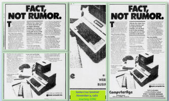Dow Jones News & Quotes Reporter for Apple II ad (Nov 1980 Santa Cruz Sentinel)