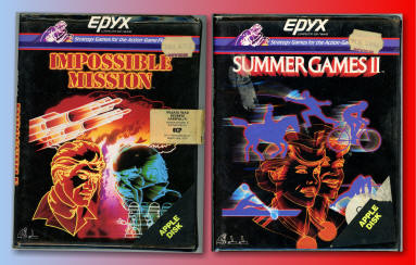 Epyx Impossible Mission & Summer Games II original boxes with Myer price sticker