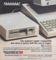 Laser 5.25" disk drive ad - A+ Dec 1986