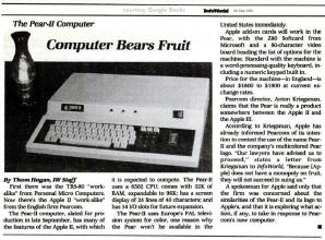 Pearcom Pear-II Apple II clone (Sep 1981 InfoWorld)