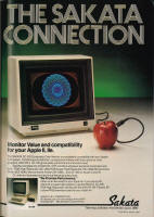 Sakata SC-100 & SC-200 Apple IIe color monitors ad - Aug 1984 Popular Computing