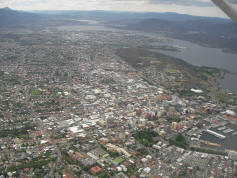 Aerial view of Hobart