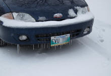 Winnipeg - icicles on car in winter (Feb 2012)